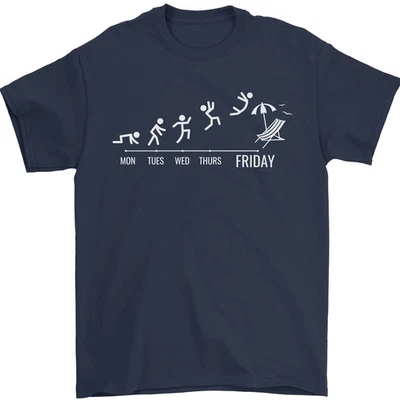 Semaine À Vendredi Weekend Bière Vacances Drôle T-Shirt 100% en Coton - Photo 1/4