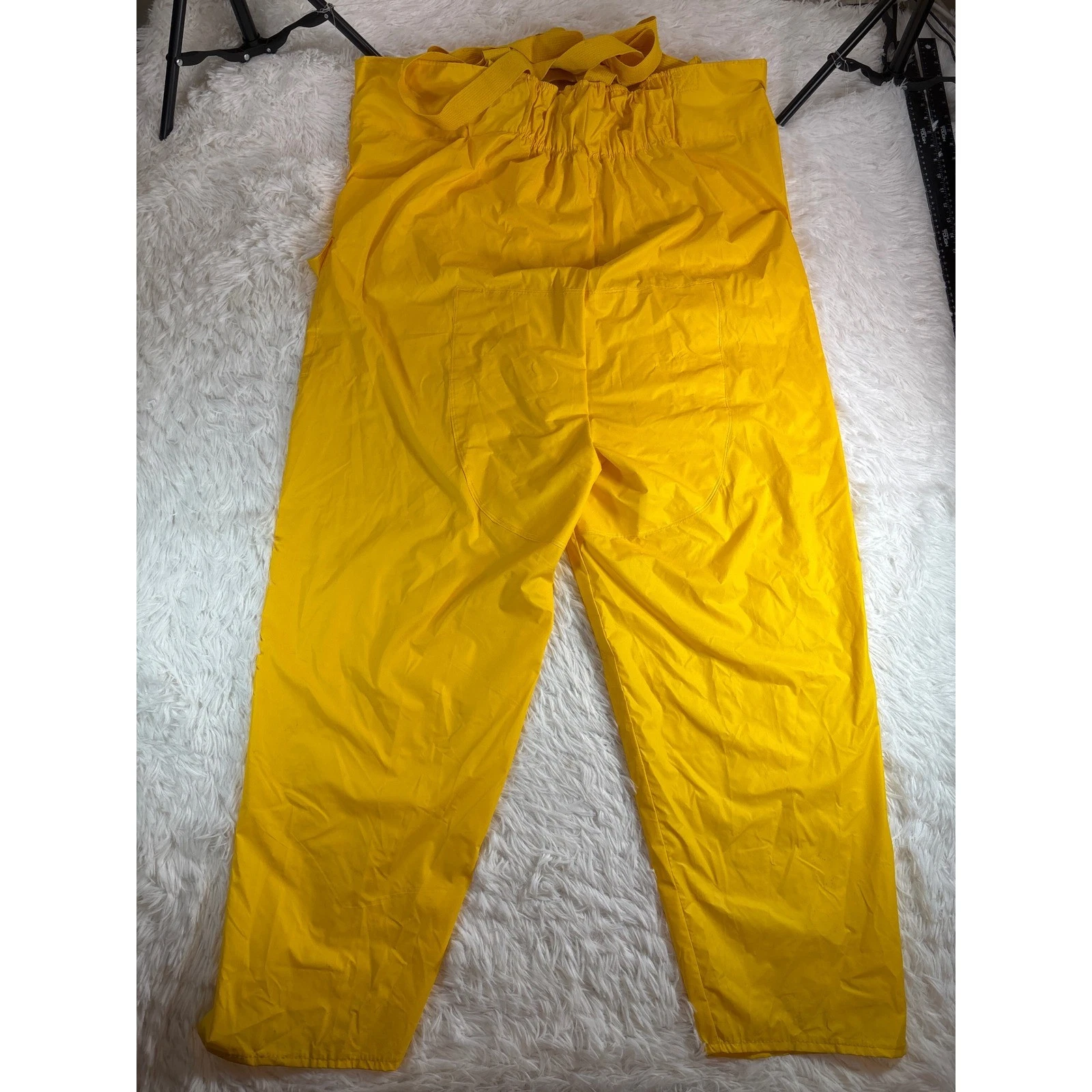 VTG Chris-Craft Yellow Rain Suit Jacket Bib Overalls PVC Maritime Gorpcore XL - product detail image 2