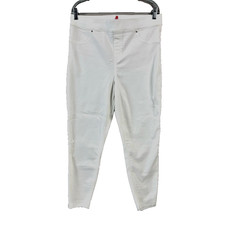 Spanx White Denim Pull On Jean XL High Rise Stretch Pockets Ankle Length Pull-On