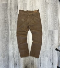 Vintage 1980s Lee Corduroy Brown Slight Flare Pants Size 36x32 Made in USA