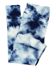 TC Lularoe  Leggings Denim Tie Dye Acid Wash Blue White Size 12-18 NEW 49602