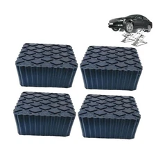 4 Pack Solid Rubber Auto Lift Pads, Universal Lift Blocks for Car Jacks and 