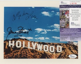 James Stewart Sophia Loren Signed 8x10 Hollywood Signed Color Photo AUTO JSA COA