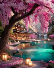 bestact Tree DIY Diamond Art Kits for Adults,Lake Scene 5D Diamond Painting K...