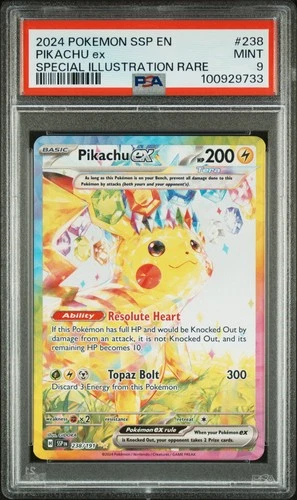 2024 POKEMON SSP EN-SURGING SPARKS SPECIAL ILLUSTRATION RARE PIKACHU EX PSA 9
