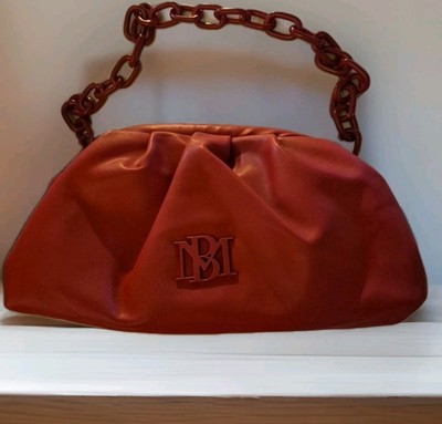NWT Badgley Mischka Vegan Leather Wrapped Frame Clutch in Red MSRP $129