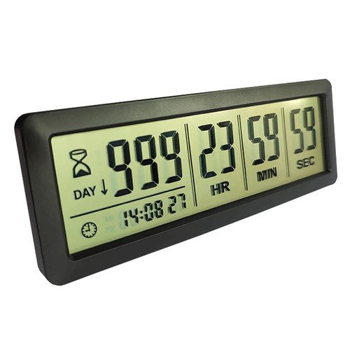 Digital Countdown Days Timer - Black Upgraded Big 999 Days Count Down ...