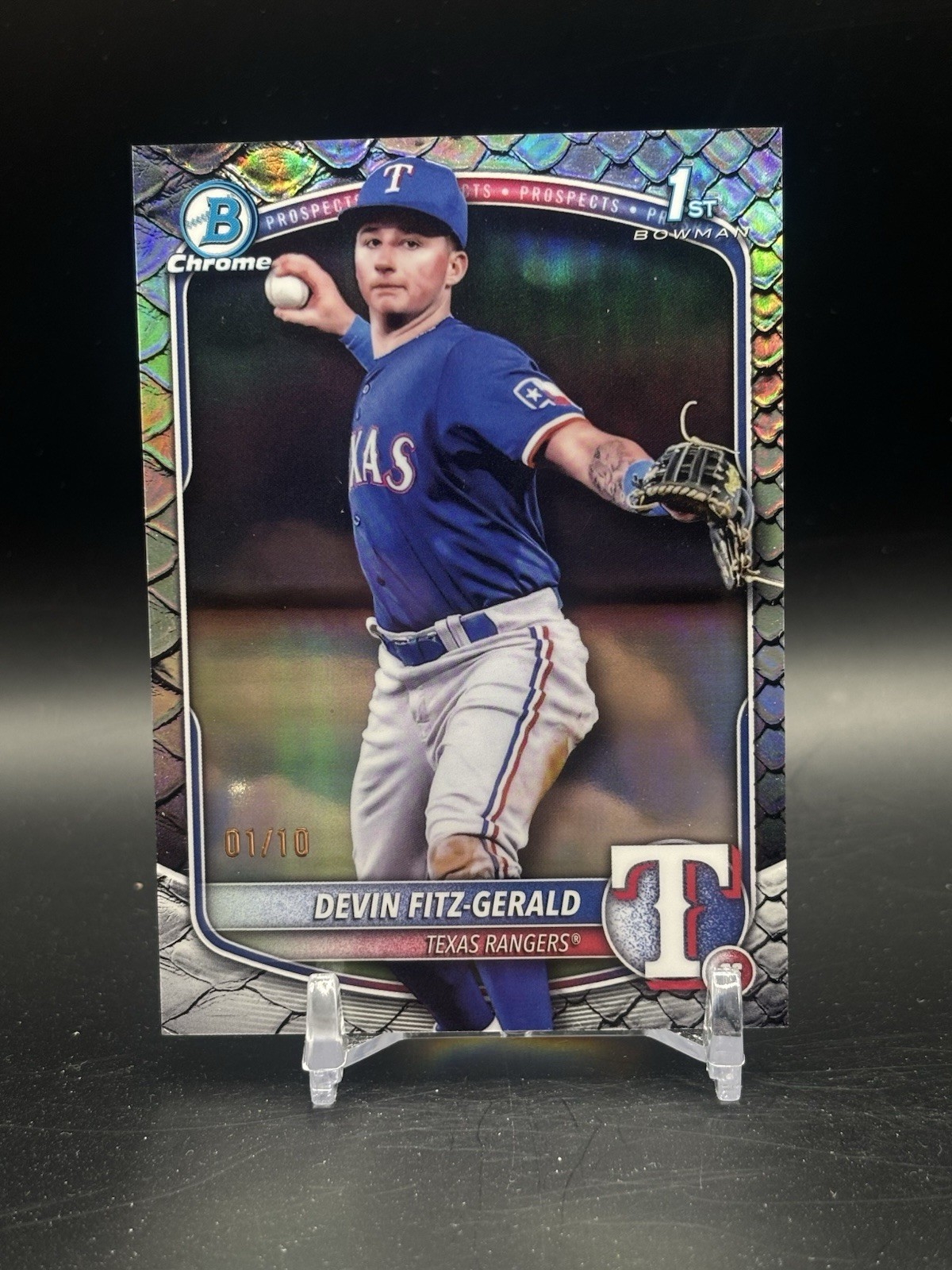 DEVIN FITZ-GERALD 2025 BOWMAN CHROME 1ST BLACK REPTILIAN /10 #BCP-158