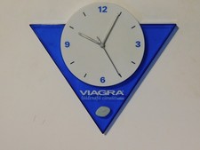 Vintage Viagra Promotional Advertising Wall Clock Pfizer Pharmaceutical WORKS