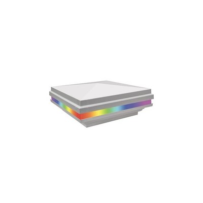Tru-Scapes 4'' Color Changing Vinyl LED Post Cap Light (TS-C140C-WHT)