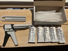 TAH Plus Epoxy Gun W 2 Plungers-36 Epoxy Tips-5 50 ML Epoxy Cartridges Over 250 