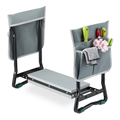 Agenouilloir banc de jardinage 2 poches banc de jardin pliable léger 150 kg - Photo 1/4