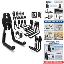 Heavy Duty Garage Hooks 14 Pack Wall Storage Organizer for Tools Ladders and