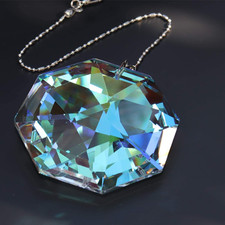3.15in/80mm Hanging Prism Crystal Suncatcher, Colorful Crystal Pendant Rainbo...