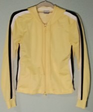 Vtg Nike Track Jacket Women  s XS Yellow Striped Hooded Full Zip Y2K Pockets Mesh