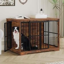 XL Large Dog Crate Furniture 44.1 Indoor Kennel Barn Door Wooden