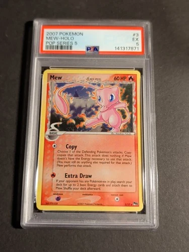 Mew #3/17 Pokemon TCG Pop Series 5 Holo Rare PSA 5