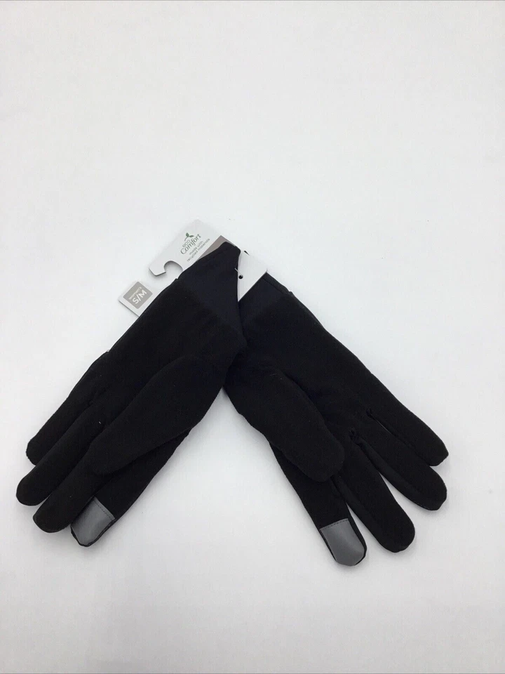 Luvas femininas isotoner de lã elástica com smartDri, pretas, P/M, US$ 48 - Imagem 2 de 2