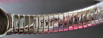 BVLGARI Bulgari Tubogas Stainless Steel Onyx Bangle Bracelet