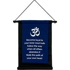 Kheops Small Cotton Banner Om - Path of Your Heart 15" Wall Hanging Art