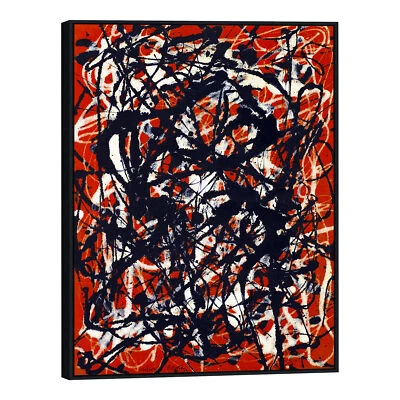 ANYA'S ARTFULHOME Framed Abstract Art Free Form by Jackson Pollock Wall Art Home Decor 24"x32"