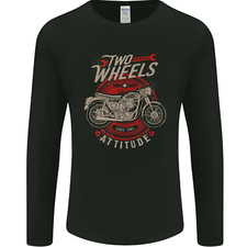Two Wheels Attitude Biker Motorcycle Motorbike Mens Long Sleeve T-Shirt