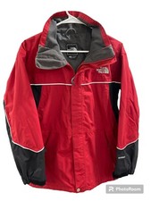 North Face Boys Red Black Zip Up HyVent Lite Weight Jacket Xl