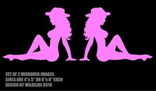 Sexy Mud Flap Girl Decal Trucker Girl Set Of Two Country Girls Car Sticker