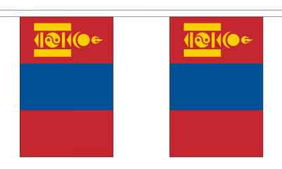 Wimpelkette Mongolei Flagge - 3m 6m 9m Meter Länge 10 20 30 Fahnen - Polyester 