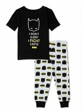 NEW Batman Baby Boys Snug Fit Cotton Pajamas Sleepwear Set Sizes 9M or 12M
