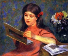 stunning oil painting handpainted on canvas "your girl reading a book "