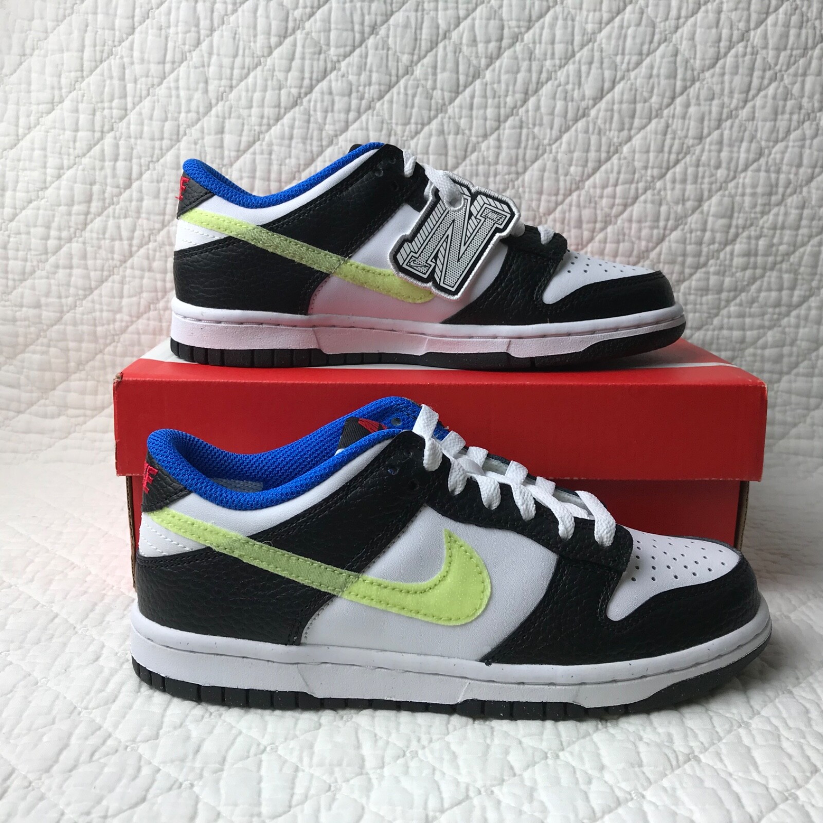 Nike Dunk Low (GS) Shoes Big Kids SZ 4Y ‘Signal Blue Lemon Twist’ DQ0977-100 image 2