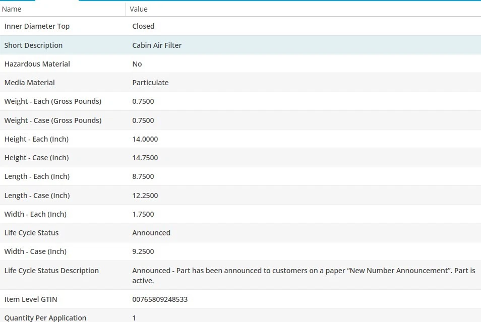 FILTRO DE AIRE DE CABINA OEM WIX para HYUNDAI SONATA 2003-2005 V6-2.7L Foto 3 de 3
