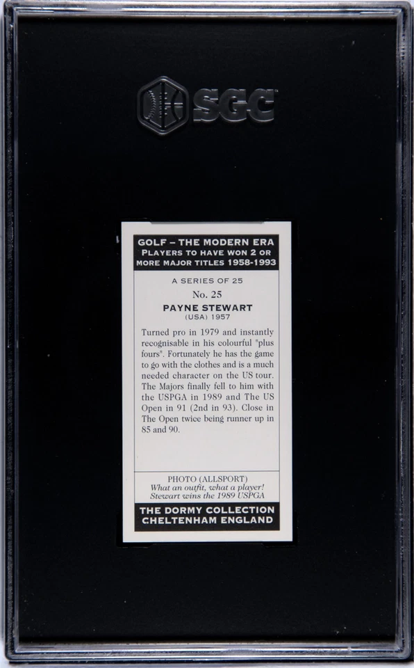 PAYNE STEWART SGC 9 MINT ~ 1994 DORMY COLLECTION GOLF MODERN ERA #25 MINI - Image 2 of 2