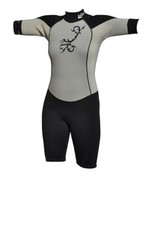 Quality E-stretch Emotion Womens 3/2mm Shorty Wetsuit Grey Black FREE SHIPPING