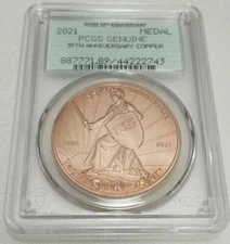 2021 PCGS 35th ANNIVERSARY COPPER MEDAL RARE GRADED 89 ALL OTHERS GRADED 80