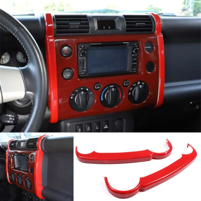 2×Red ABS GPS Navigation Side Strips Panel Cover For Toyot@ FJ Cruiser 2007-2021