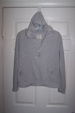 OLD NAVY JUNIOR'S LIGHT GRAY 100 COTTON KNITTED PULLOVER HOODIE SIZE M