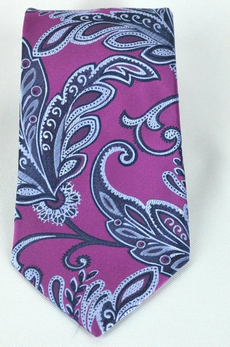Lord R Colton Masterworks Tie - Patras Purple Floral Silk Necktie - New - Picture 4 of 5