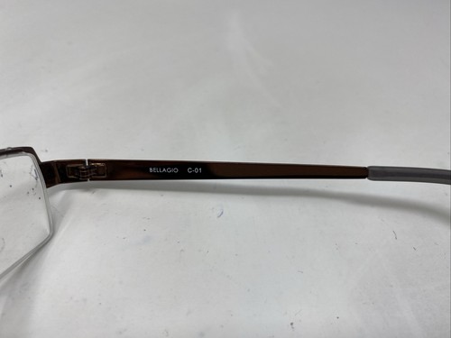 Marco de gafas Bellagio B418 C-01 50-18-135 marrón moca de metal medio borde 3283 - Imagen 6 de 8