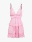 Pink Women's Sexy Dress Lingerie V-neck Chemise Babydoll Sleepwear Nighty Size-M — photo 8