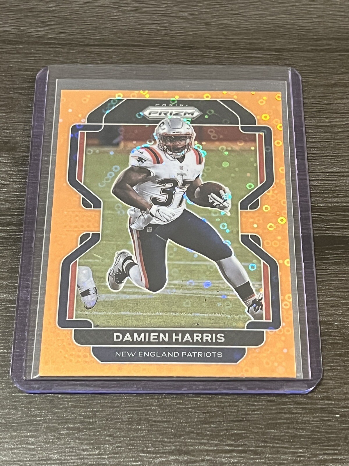 Damien Harris 2021 Panini Prizm Orange Disco #99 New England Patriots