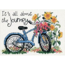 BICYCLE THE JOURNEY Counted Cross Stitch Kit 7x5 Inch Dimensions 65017 New