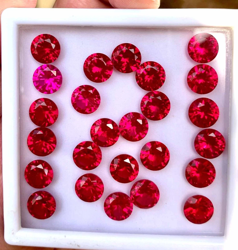 10 Pcs Natural Flawless Mogok Red Ruby Round Cut Loose Gemstone GIT Certified - Image 4 of 4