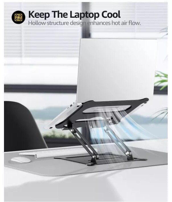 Adjustable Ergonomic Laptop Stand Portable Riser Holder for Desks