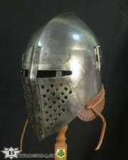 Armour Buhurt Battle Gift Medieval Reproduction. Bascinet Knight Helmet Medieval