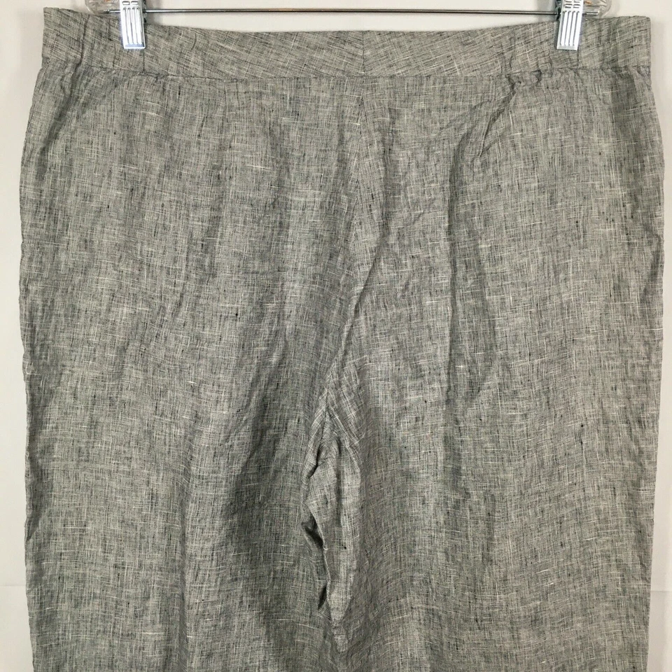 Pantalones Nurture para mujer talla XL gris lino tiro alto pierna recta culotte capri Foto 4 de 4