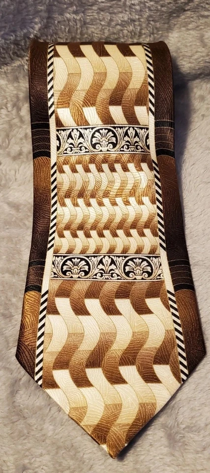 Gravata estilo retrô John Blair 100% seda!  Ótimos tons neutros! Qualidade!! - Imagem 4 de 4