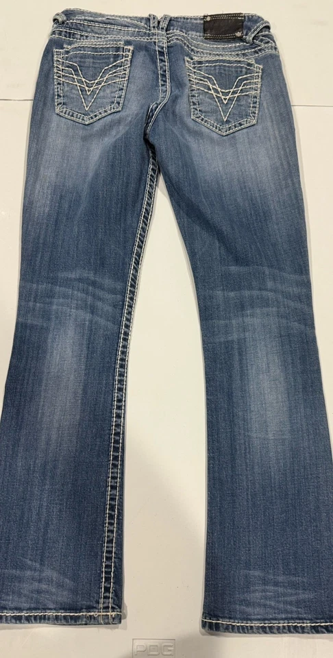 Vigoss Jeans Womens 9 The Dublin Boot Cut Contrast Stitch Distressed Denim - Image 2 of 4