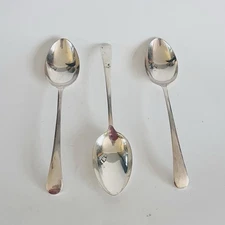 Antique silver plate serving spoons x 3, Crusader cutlery Sheffield